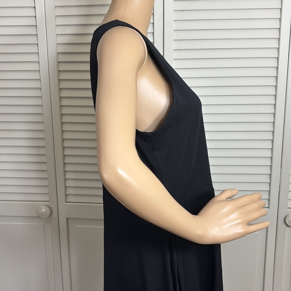 NWT Pact Black Sleeveless A-Line Knee Length Dress Fit & Flare Organic Cotton XL - Picture 5 of 12